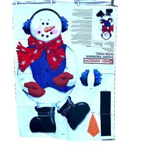 Daisy Kingdom Sammy Snowman door greeter wall hanging 43" fabric panel Cut n Sew